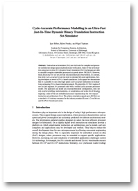 Journal Paper - Cycle-Accurate Performance Modelling in an Ultra-Fast Just-In-Time Dynamic Binary Translation Instruction Set Simulator